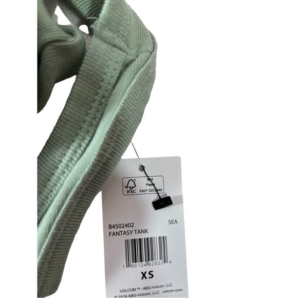 Volcom Tank Top Cut Off Beach Moon Multicolor Graphic Print Green Tank Top XS - Picture 6 of 7